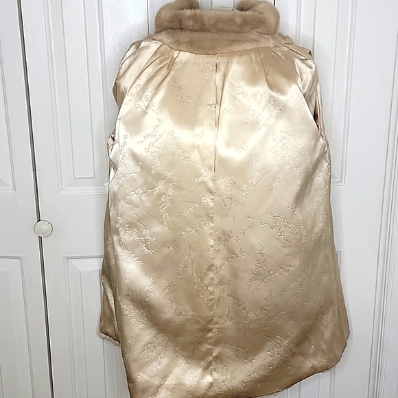 Sportowne Tan Faux Fur Coat Size 10 Vintage - Picture 9 of 10